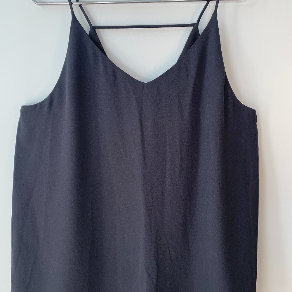 LOFT Grey double V tank blouse size: Large